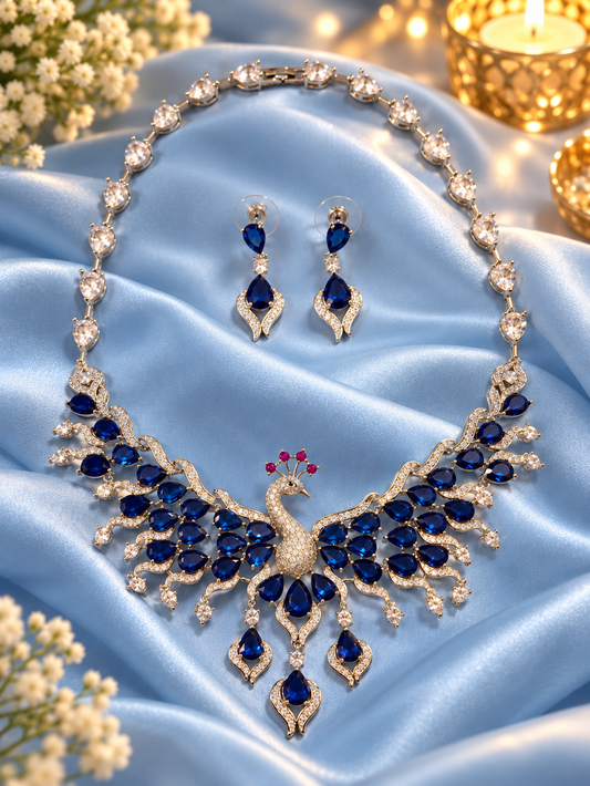Peacock-inspired Necklace Set